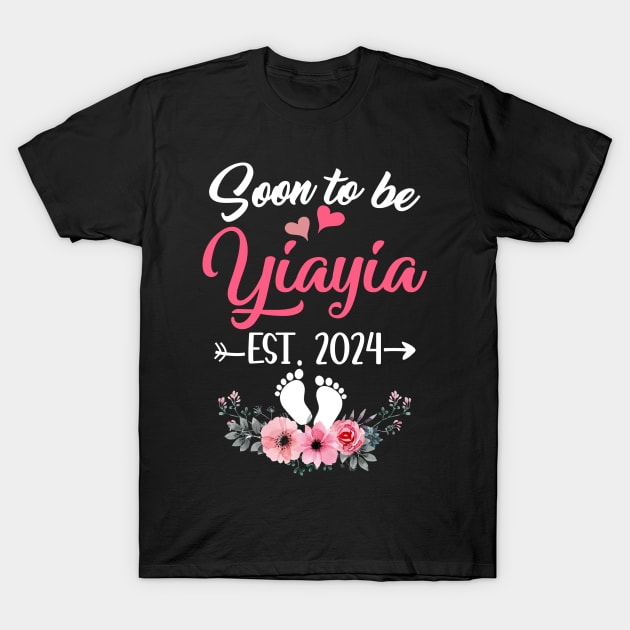 Soon To Be Yiayia Est 2024 Mothers Day First Time Yiayia T-Shirt by Achim Conrad